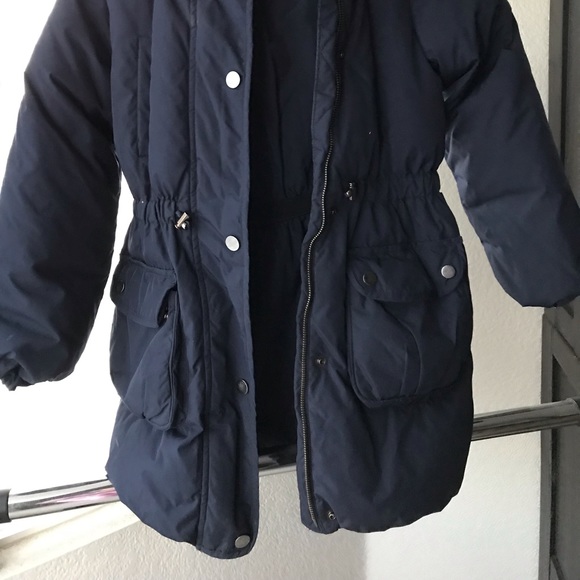 Size M (Age 8) Girls Parka, Heavy-Duty, Navy - Picture 2 of 6